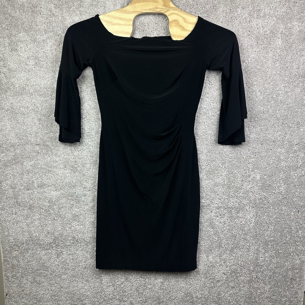 Lauren Ralph Lauren Womens Jersey Shift Dress Size‎ 8 Black Flared Sleeve Witchy